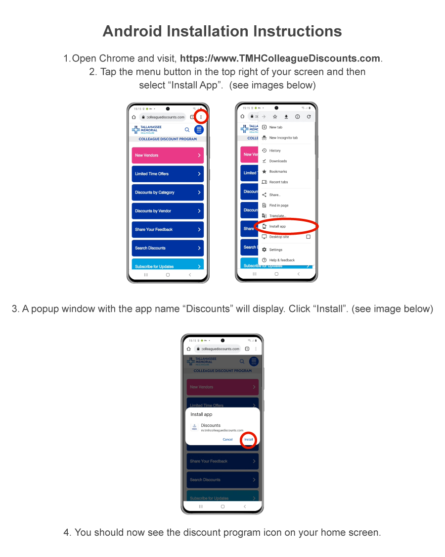 TMH Colleague Discount Program - Mobile App Instructions