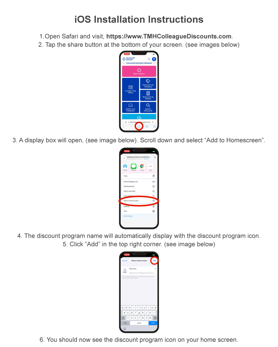 TMH Colleague Discount Program - Mobile App Instructions